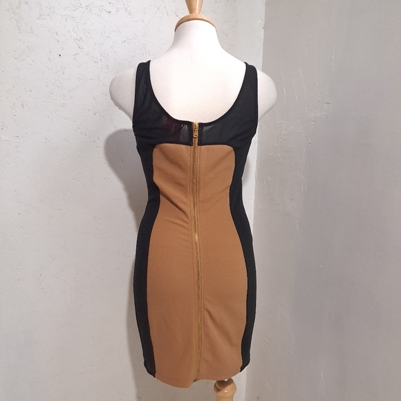 Forever 21 | Tan & black block color womens mini dress - Picture 4 of 9